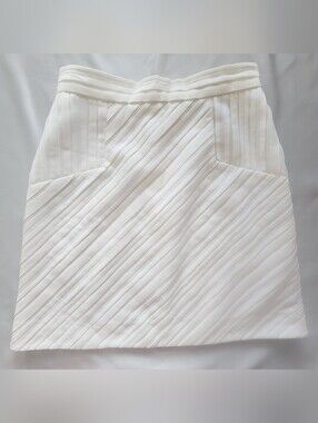 Just Cavalli Off-White Pleated Mini A-Line Skirt